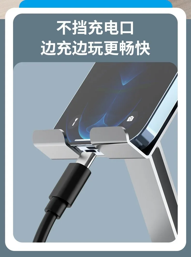 Universal All-Metal Aluminum 360° Rotating Mobile Phone Holder - Folding Double Shaft Design, Stable Anti-Slip Bracket