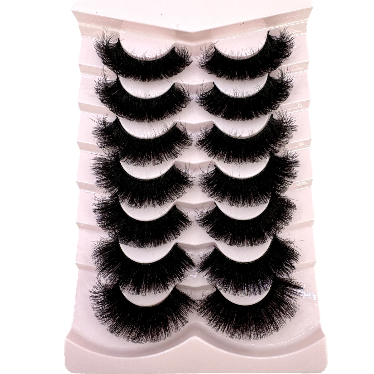 MKYDCG New 7 Pairs 15-25mm 3d Mink Lashes Faux Mink Lash Wispy Thick Natural Full Strip Lashes New Makeup Fluffy Mink Eyelashes