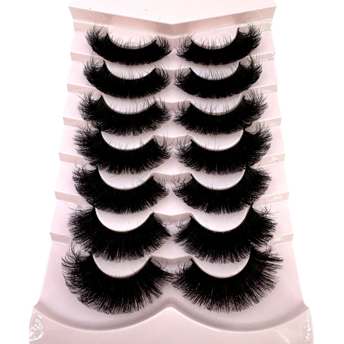 MKYDCG New 7 Pairs 15-25mm 3d Mink Lashes Faux Mink Lash Wispy Thick Natural Full Strip Lashes New Makeup Fluffy Mink Eyelashes