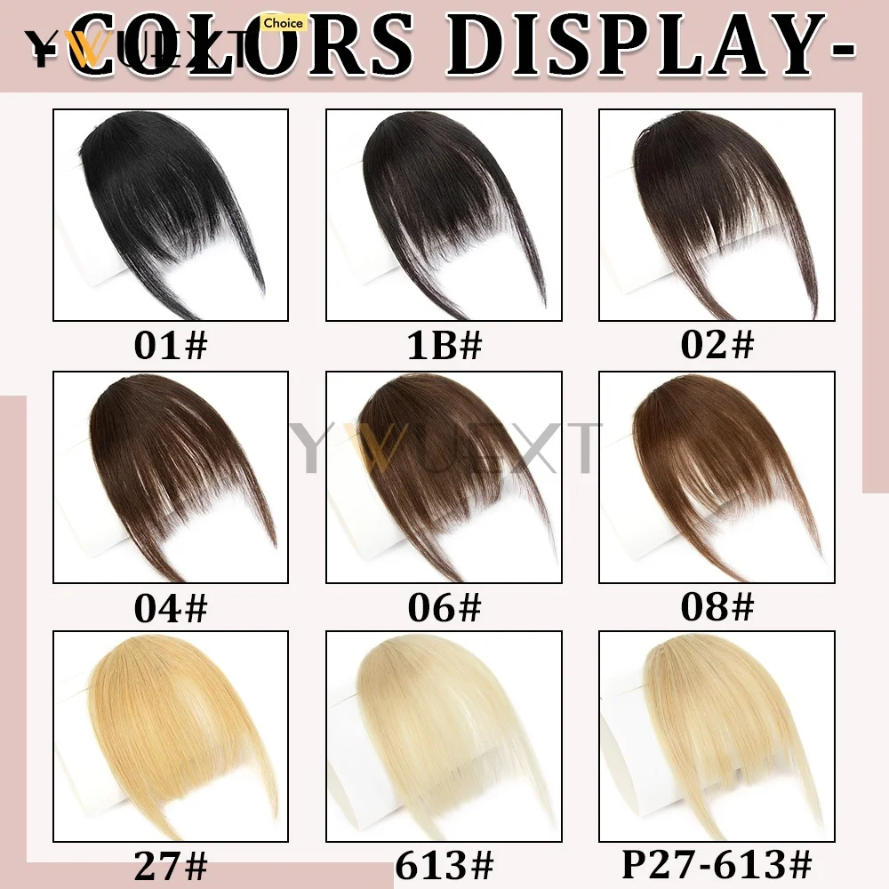 Clip In Human Hair Bangs Straight Hair Piece Machine Remy French Bangs for Women Easy to Wear and Remove Hairpiece Thin Hair