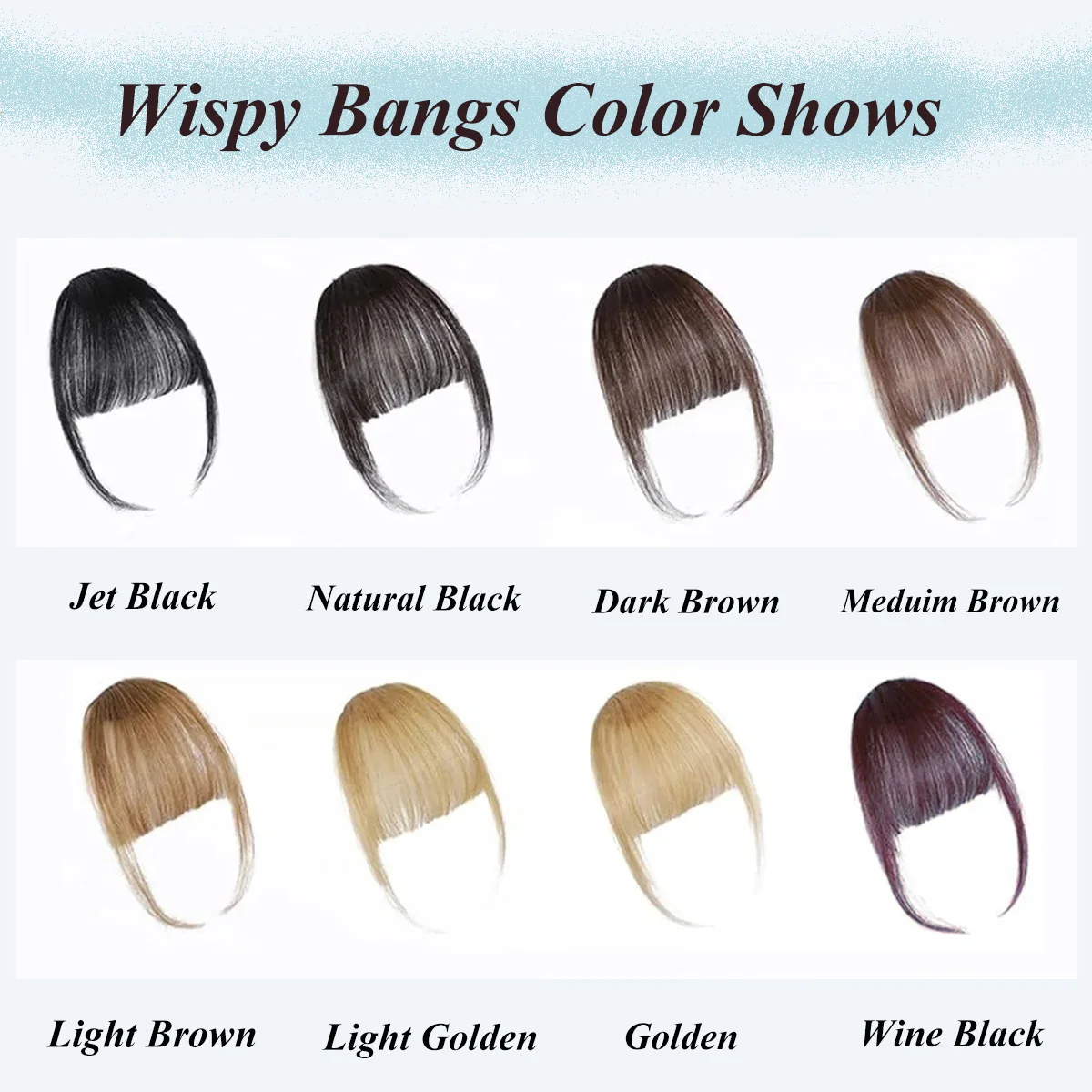 Human Hair Clip In French Bangs With Temple for Women Remy Hair Fringe with Temples Hairpieces Curved Bangs for Daily Wear