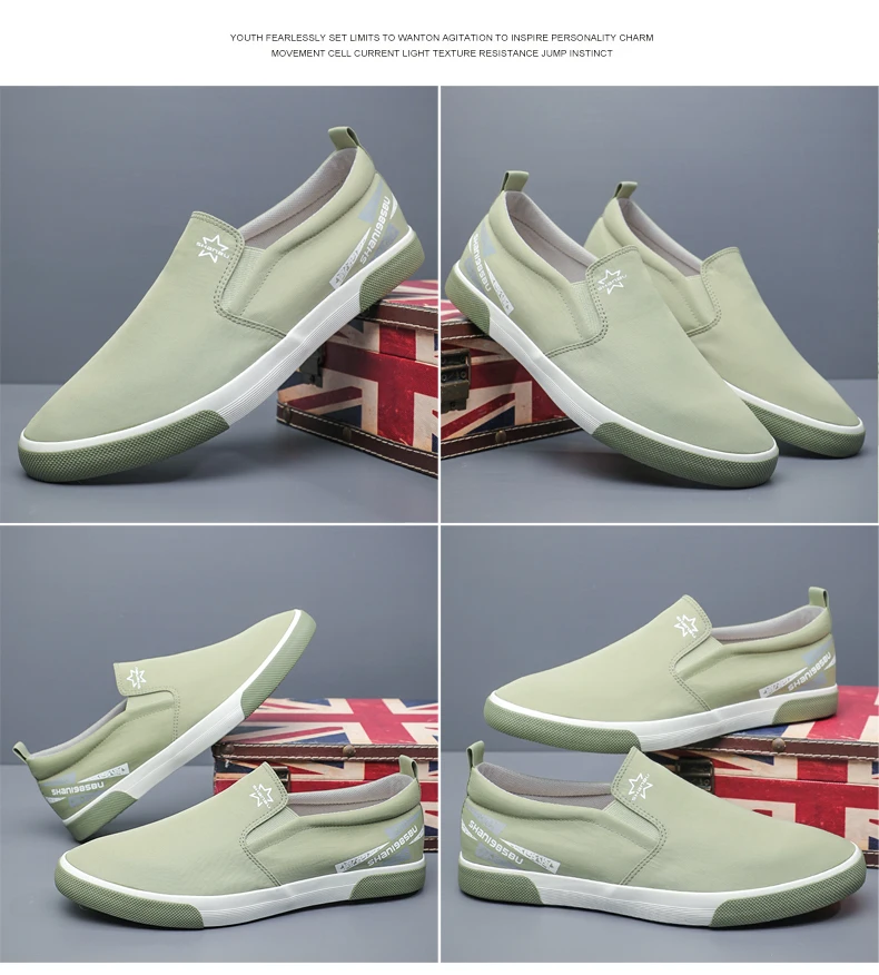 Men's Canvas Shoes New Spring Anti-slip Lightweight Breathable Slip On Wear-Resisting Korean Shoes SS23170