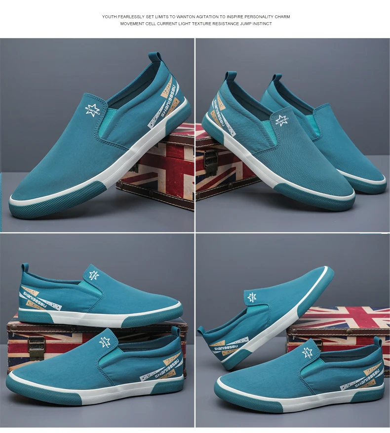 Men's Canvas Shoes New Spring Anti-slip Lightweight Breathable Slip On Wear-Resisting Korean Shoes SS23170