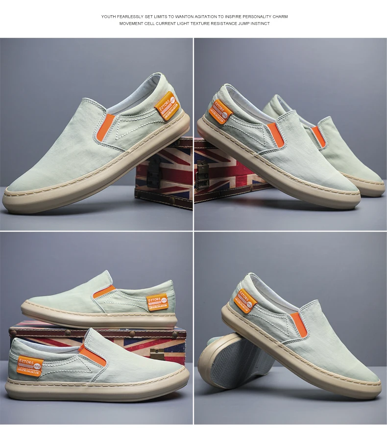 Summer Breathable Canvas Shoes Men Loafers Slip On Sneakers Fashion Casual Men Shoes Lightweight Flats Men Driving ZapatoBD24060