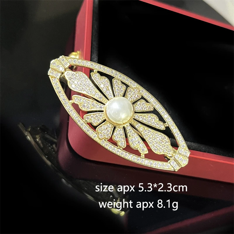 Vintage High-end Palace Style Brooch Men's Collar Clip Buckle Dual-purpose Broche Pearl Removable Pins Luxury Clothing Corsage