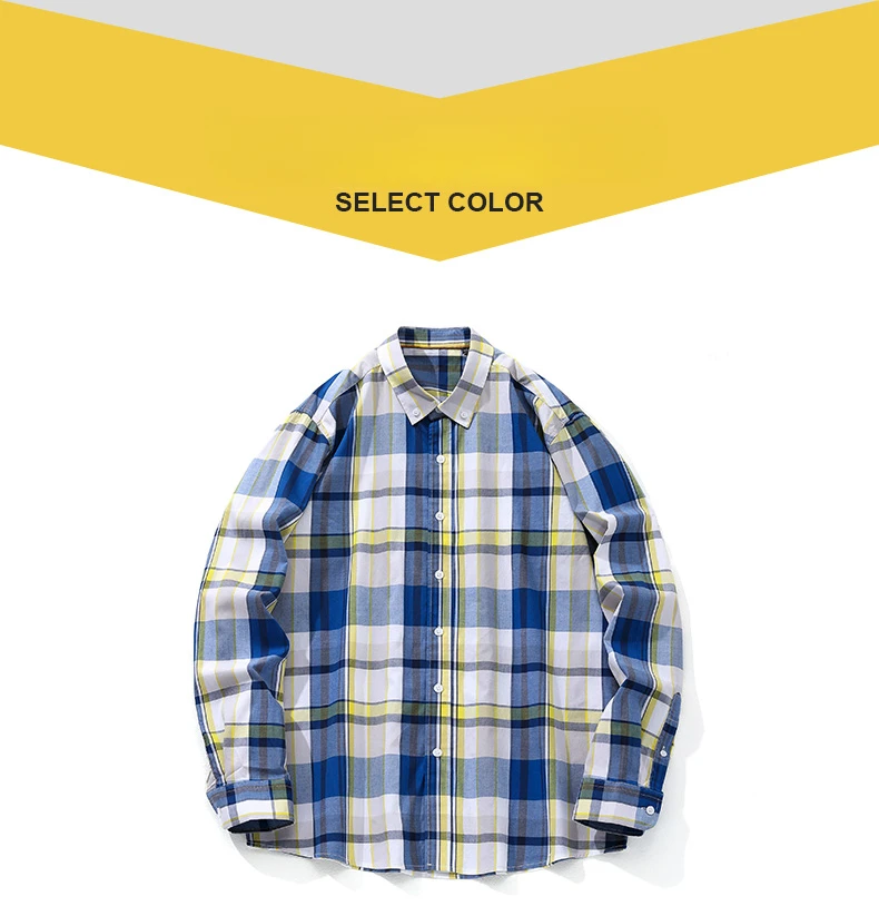 Fashion Korean Trends Casual Long-Sleeve Shirts for Men Slim Fit Plain Shirt 100% Cotton Plaid Striped Tops Soft Designer Clothe