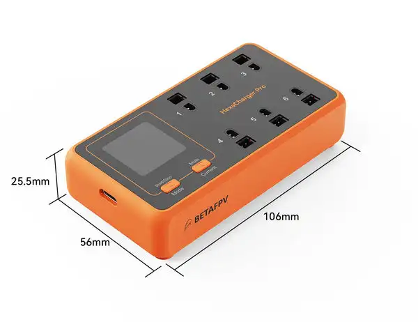 BETAFPV HexaCharger 1S Charger BT2.0/PH2.0 Ports 78W/24W PD 3.0 Charging for LiPo/LiHV 1S Whoop Battery