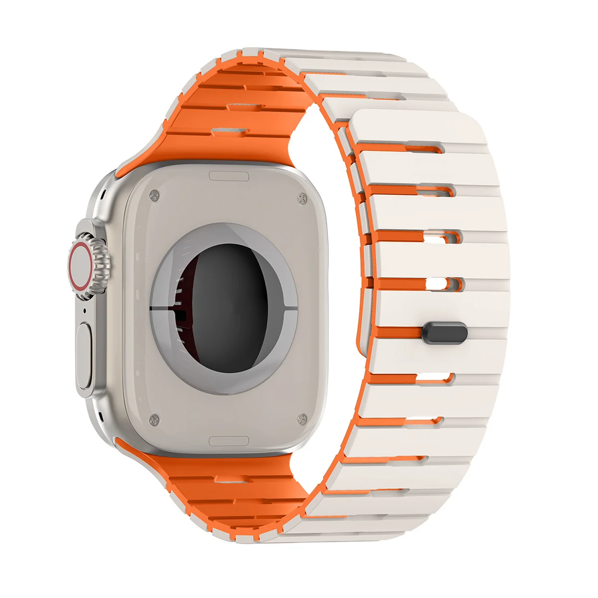 Magnetic Silicone Band for Apple Watch Ultra 3/2 49mm 46 45 44mm 42mm Adjustable Sport Strap for Iwatch Series 11 10 9 8 7 SE3