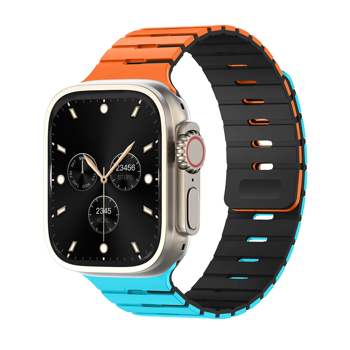 Magnetic Silicone Band for Apple Watch Ultra 3/2 49mm 46 45 44mm 42mm Adjustable Sport Strap for Iwatch Series 11 10 9 8 7 SE3