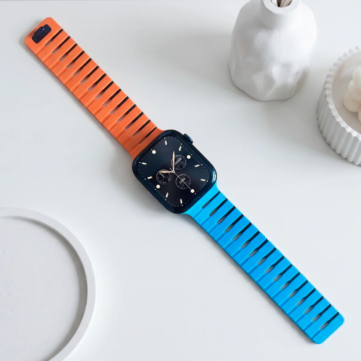 Magnetic Silicone Band for Apple Watch Ultra 3/2 49mm 46 45 44mm 42mm Adjustable Sport Strap for Iwatch Series 11 10 9 8 7 SE3