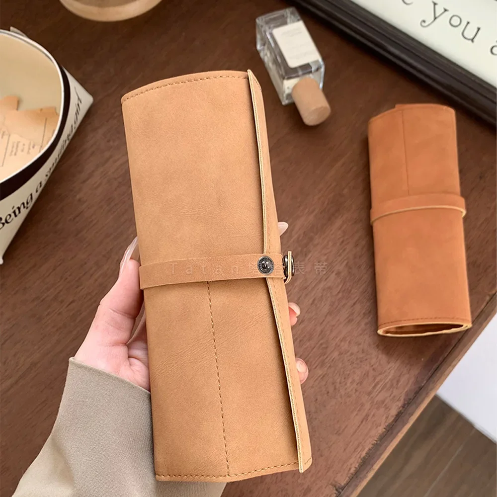 2026 Watch Band Roll Organizer with 5 Slots,Storage Box,Easy Carry On Watchlover Storage,Full Grain Leather,Handmade Travel Case