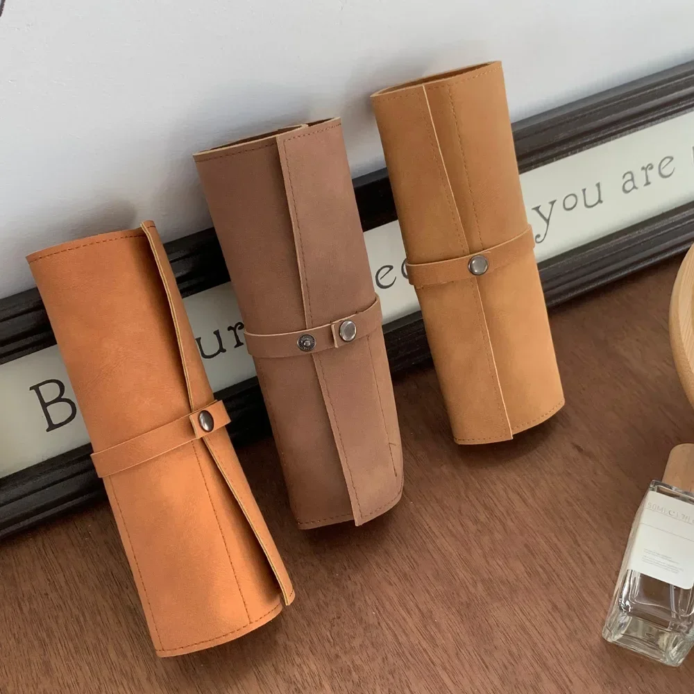 2026 Watch Band Roll Organizer with 5 Slots,Storage Box,Easy Carry On Watchlover Storage,Full Grain Leather,Handmade Travel Case