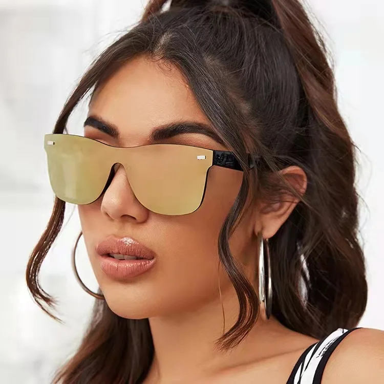 Luxury OverSized Glasses Women Anti-Reflective Mirror Sunglasses Square Plastic Eyeglasses