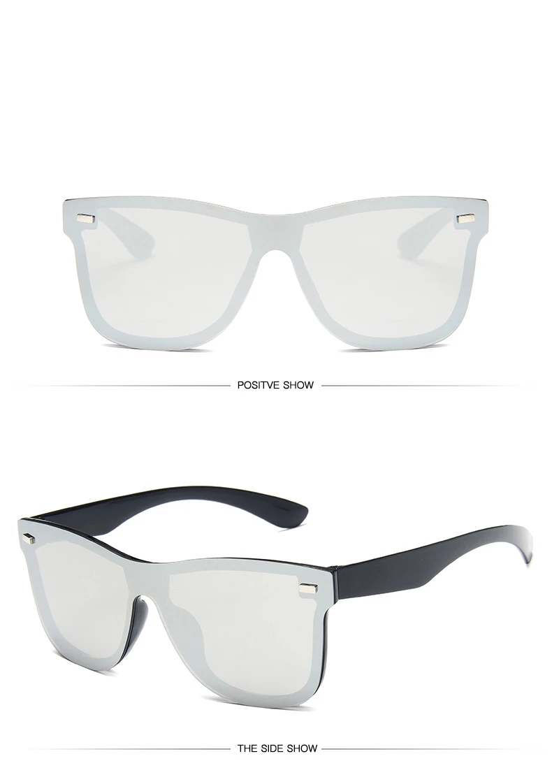 Luxury OverSized Glasses Women Anti-Reflective Mirror Sunglasses Square Plastic Eyeglasses