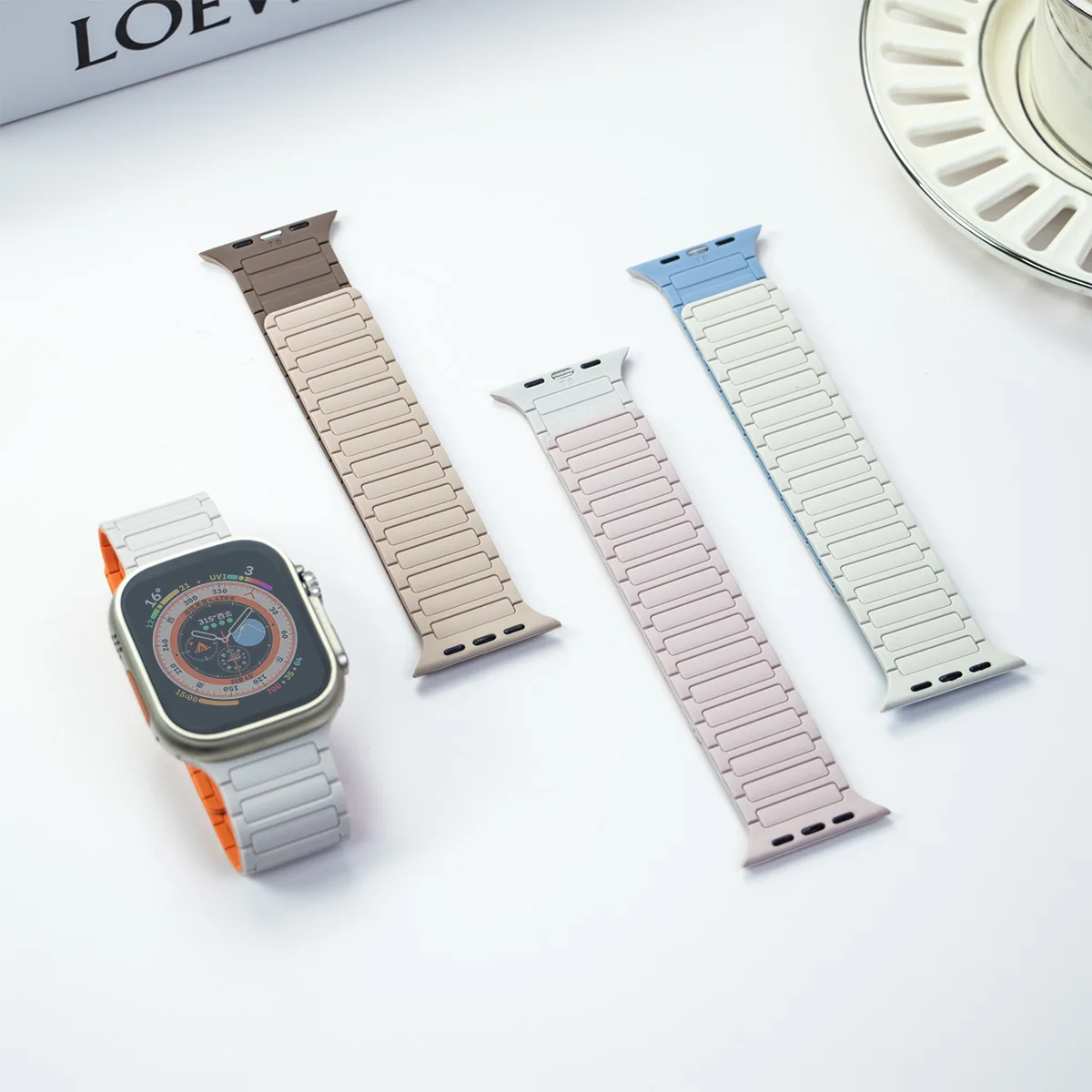 Magnetic Silicone Band for Apple Watch Ultra 3 2 49mm 46mm 42mm 45mm 44mm 40 41mm Strap IWatch Series 11 10 9 8 7 6 SE Bracelet