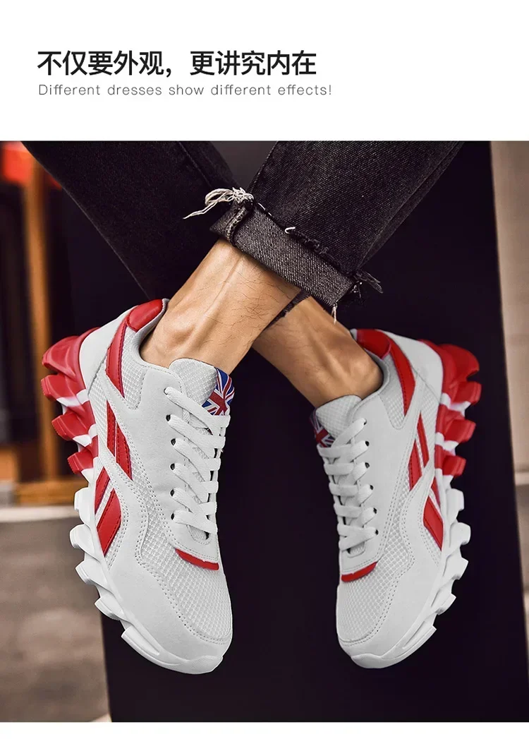 Brand Trend Size 38-48 Men's Wear-resistant Cushioning Thick-soled Fitness Sneakers Outdoor Breathable Running Shoes for Men