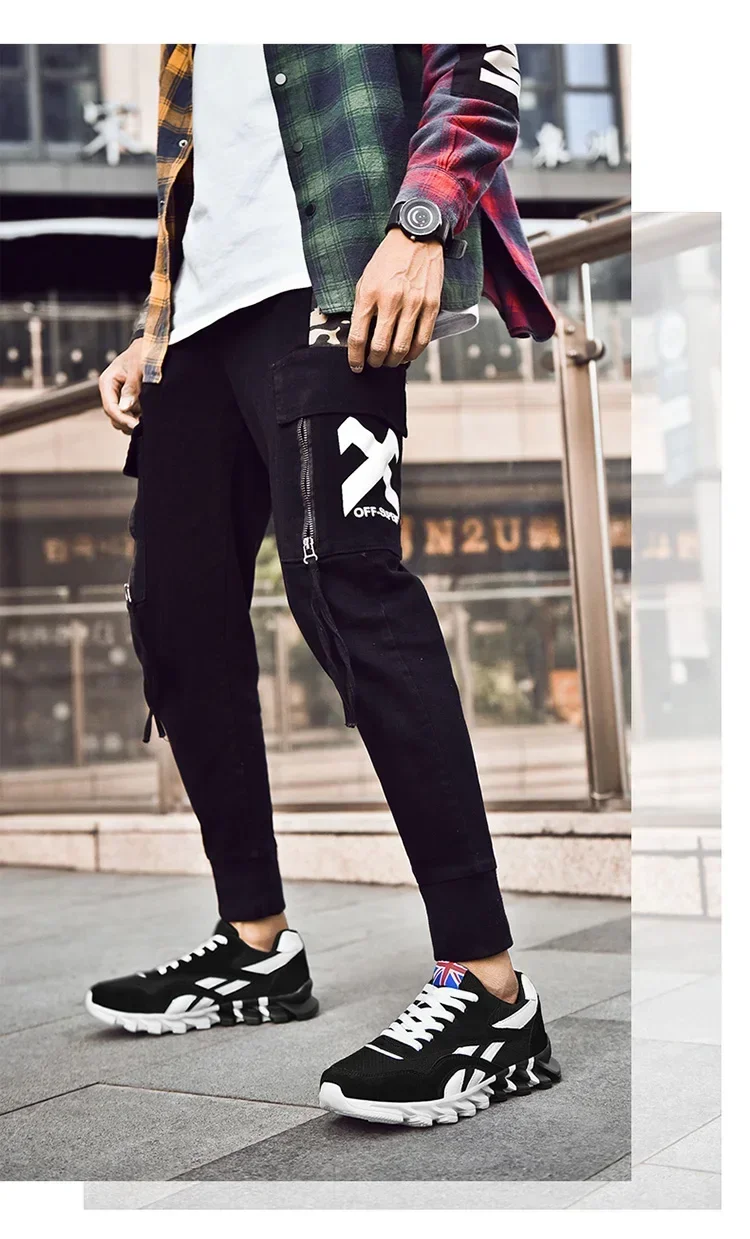 Brand Trend Size 38-48 Men's Wear-resistant Cushioning Thick-soled Fitness Sneakers Outdoor Breathable Running Shoes for Men