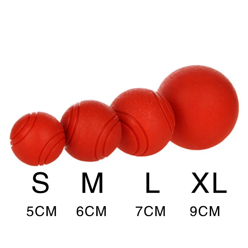 HOOPET Dog Toy Rubber Ball Bite-resistant Ball Toy for Dogs Puppy Teddy Pitbull Red Color Solid Ball S-XL Pet Supplies