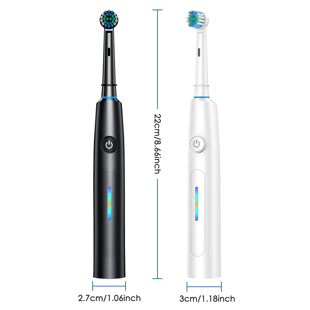 Rotating Electric Toothbrush, 5 Cleaning Modes Timer Clean Teeth Whitening, USB Rechargeable Toothbrush with Replaced Heads