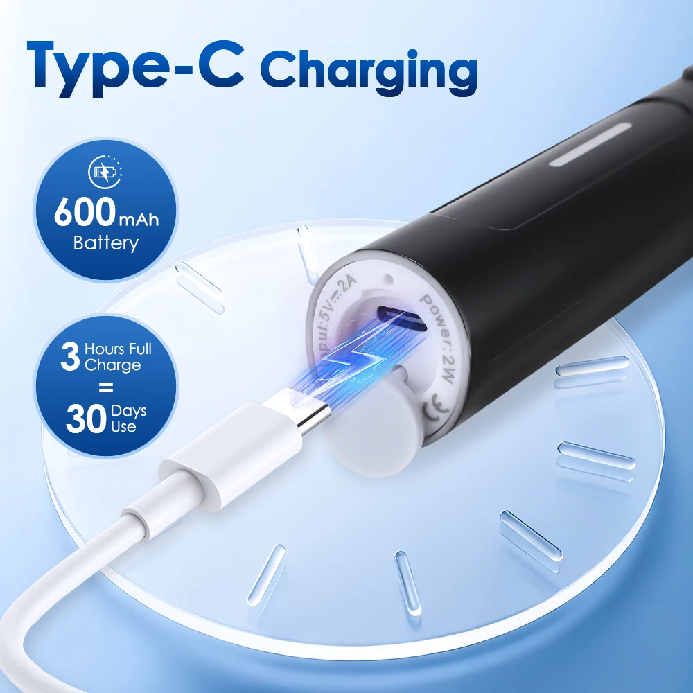 Rotating Electric Toothbrush, 5 Cleaning Modes Timer Clean Teeth Whitening, USB Rechargeable Toothbrush with Replaced Heads