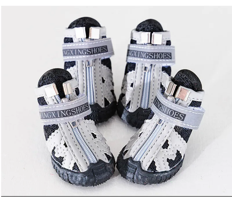 Mesh Pet Dog Shoes Reflective Dog Boots Breathable Puppy Shoes Anti-slip Spring Summer Dog Booties