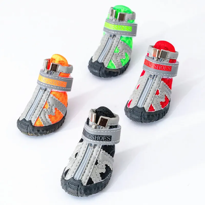 Mesh Pet Dog Shoes Reflective Dog Boots Breathable Puppy Shoes Anti-slip Spring Summer Dog Booties