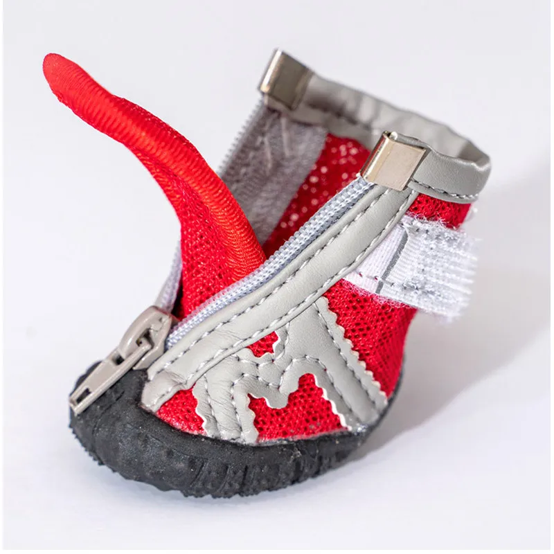 Mesh Pet Dog Shoes Reflective Dog Boots Breathable Puppy Shoes Anti-slip Spring Summer Dog Booties