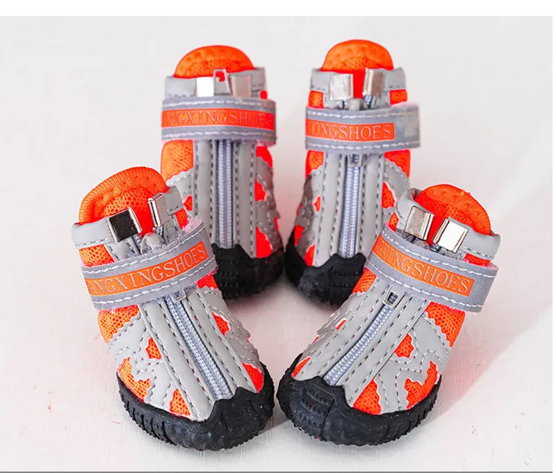 Mesh Pet Dog Shoes Reflective Dog Boots Breathable Puppy Shoes Anti-slip Spring Summer Dog Booties