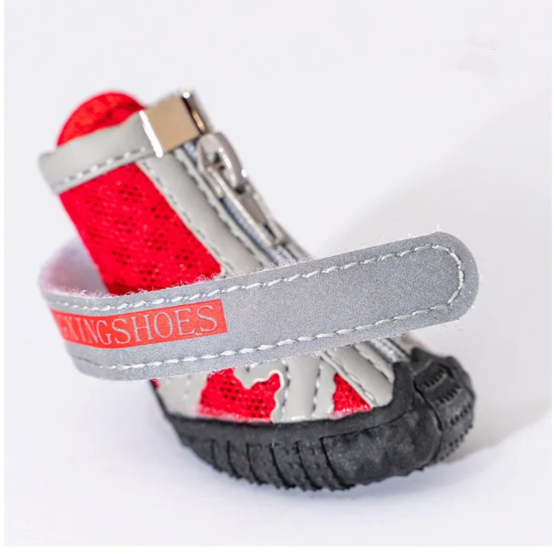 Mesh Pet Dog Shoes Reflective Dog Boots Breathable Puppy Shoes Anti-slip Spring Summer Dog Booties