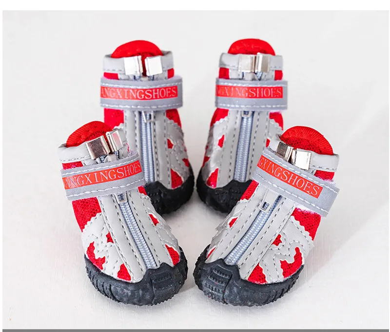 Mesh Pet Dog Shoes Reflective Dog Boots Breathable Puppy Shoes Anti-slip Spring Summer Dog Booties