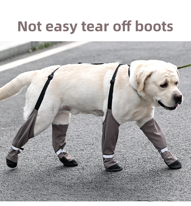 Anti-Dirty Dog Shoes Warm Back Strap Anti-Detachment Non-Slip Outdoor Activities Waterproof Rain Snow Pet Boots Pet Supplies