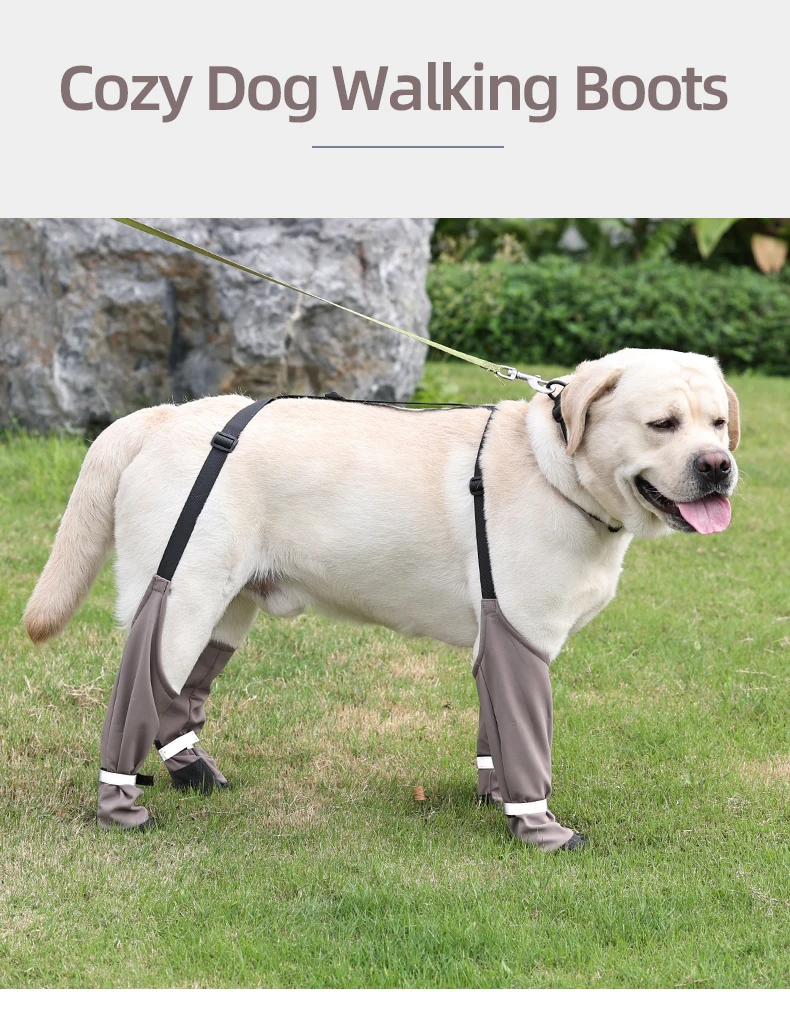 Anti-Dirty Dog Shoes Warm Back Strap Anti-Detachment Non-Slip Outdoor Activities Waterproof Rain Snow Pet Boots Pet Supplies