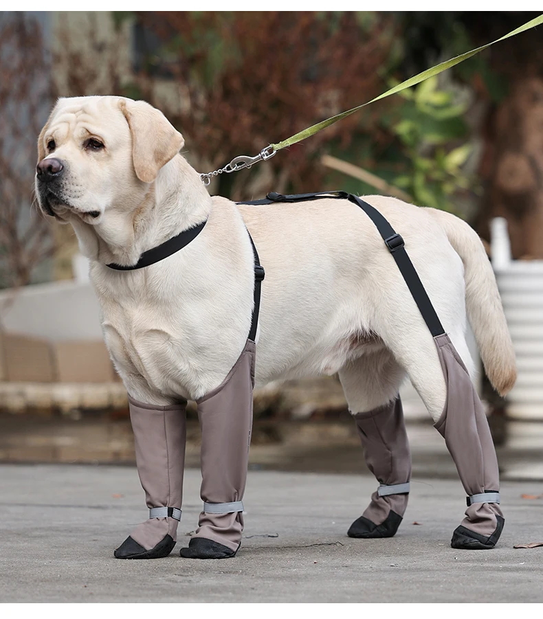 Anti-Dirty Dog Shoes Warm Back Strap Anti-Detachment Non-Slip Outdoor Activities Waterproof Rain Snow Pet Boots Pet Supplies