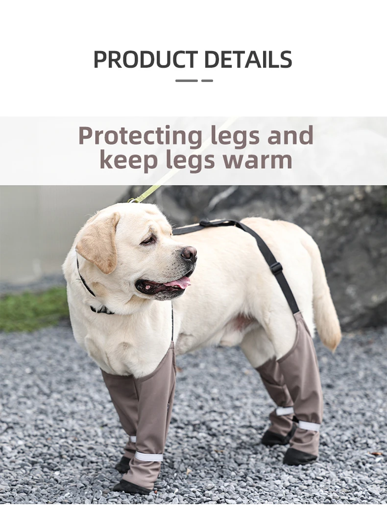 Anti-Dirty Dog Shoes Warm Back Strap Anti-Detachment Non-Slip Outdoor Activities Waterproof Rain Snow Pet Boots Pet Supplies