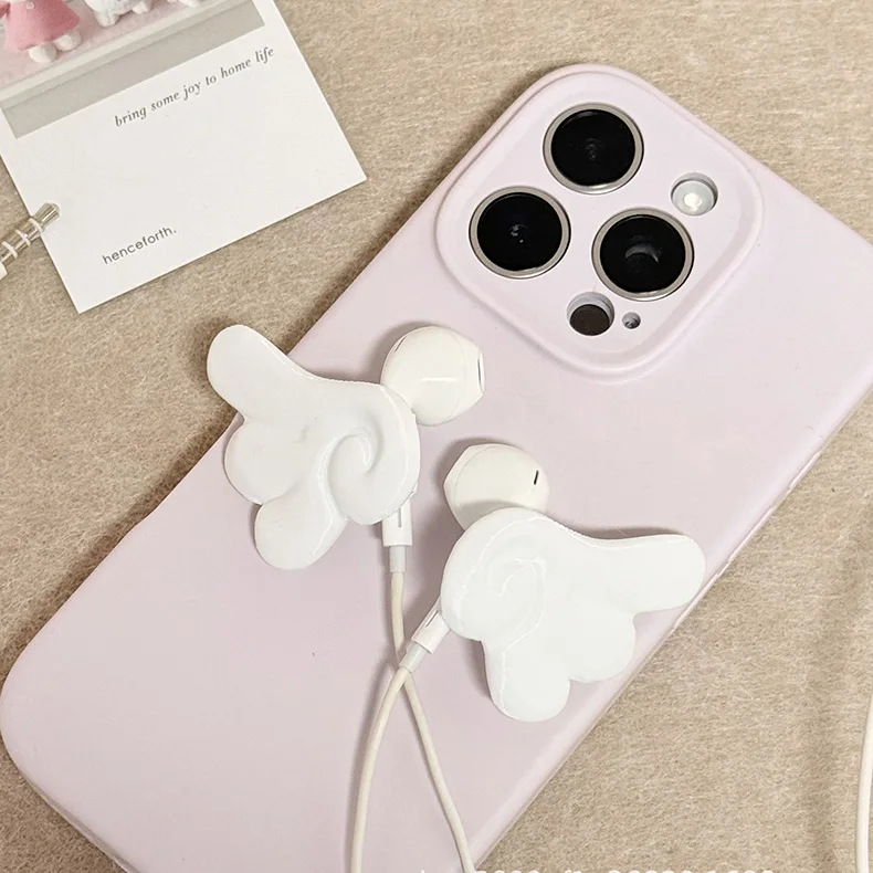 Creative Earphone Decorative Accessories Angel Wings 3d Printed Wired Earphone Decorative Wings Kawaii DIY Earbud Accessories
