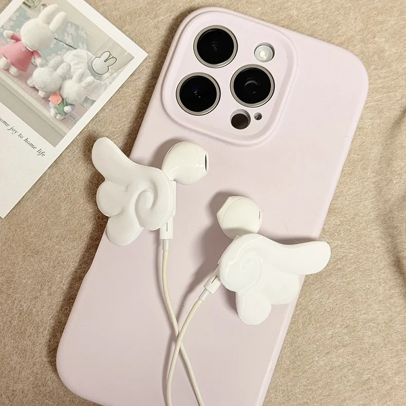 Creative Earphone Decorative Accessories Angel Wings 3d Printed Wired Earphone Decorative Wings Kawaii DIY Earbud Accessories