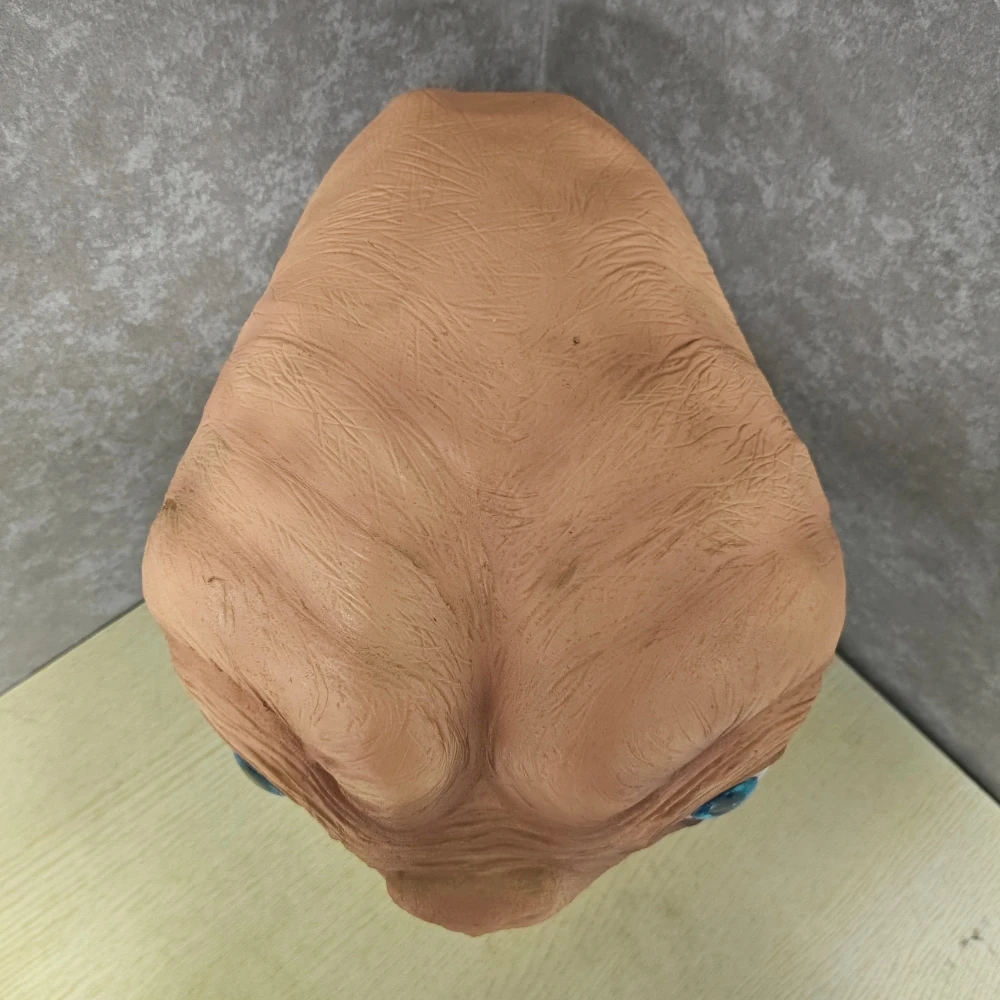 ET Alien Latex Mask Halloween Carnival Party Movie E.T. the Extra-Terrestrial Realistic Cosplay Creepy E.T. Alien Full Head Mask