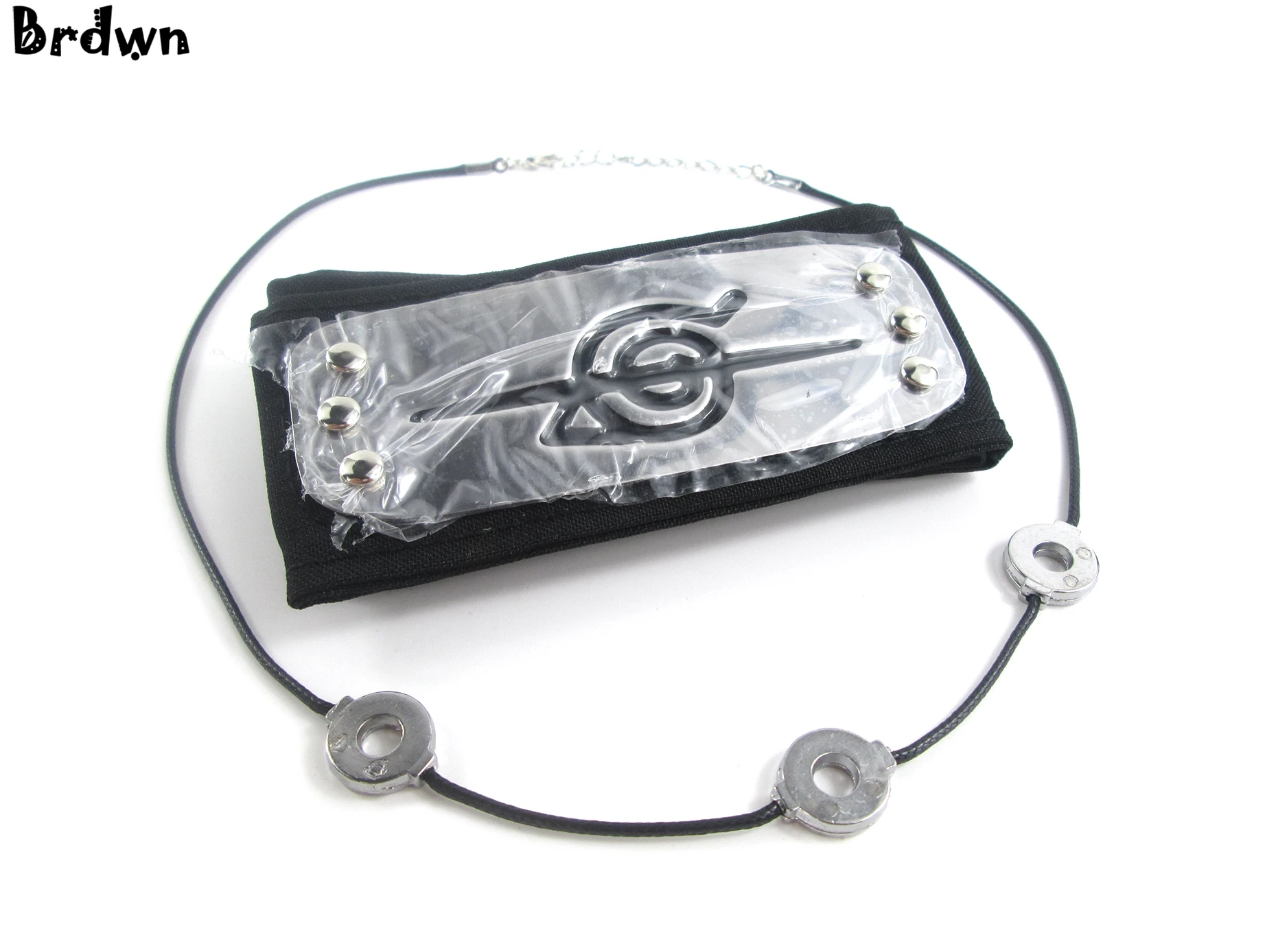 Brdwn Cosplay Akatsuki Hidan Itachi Logo Headband Necklace Ring Kunai