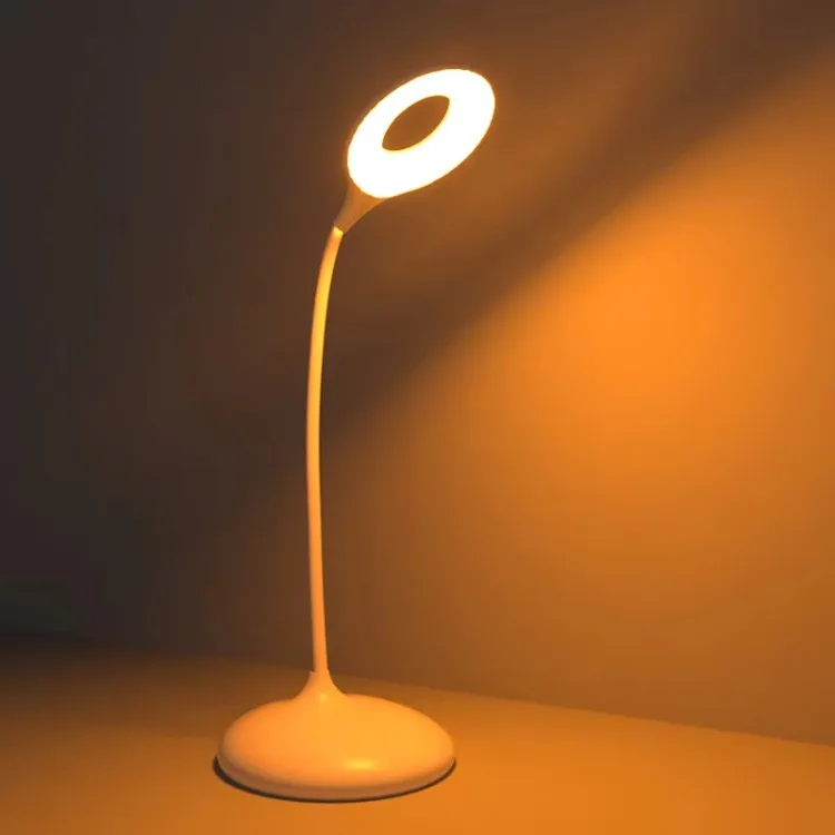 No Blue Desk Lamp 1600K 600nm Eye-Care Rechargeable Table Reading Light Touch Control Flexible Gooseneck with Standing Base