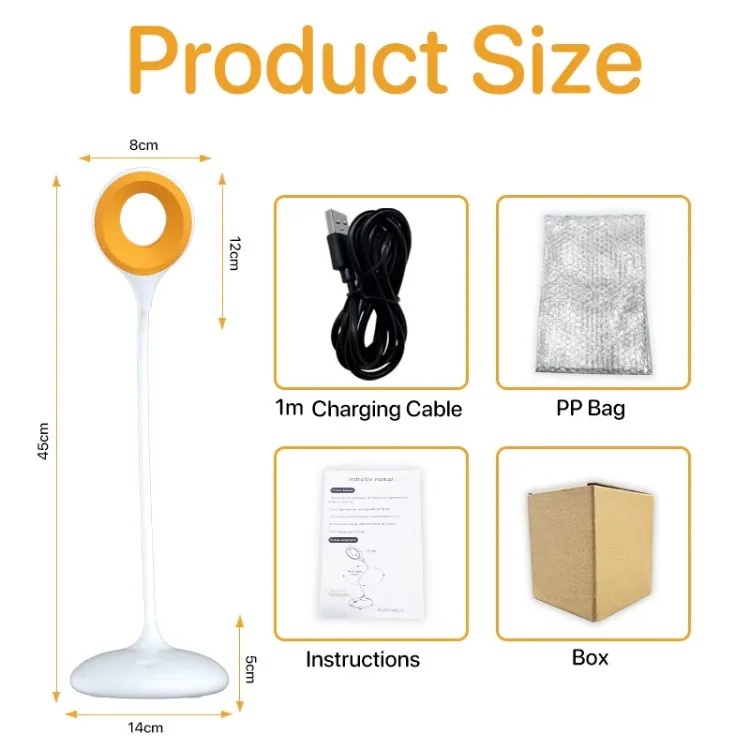 620nm Red Cordless Table Lamp with Standing Dimmable 3 Brightness Levels White Desk Led Light No Blue Reading Migraine Relieve