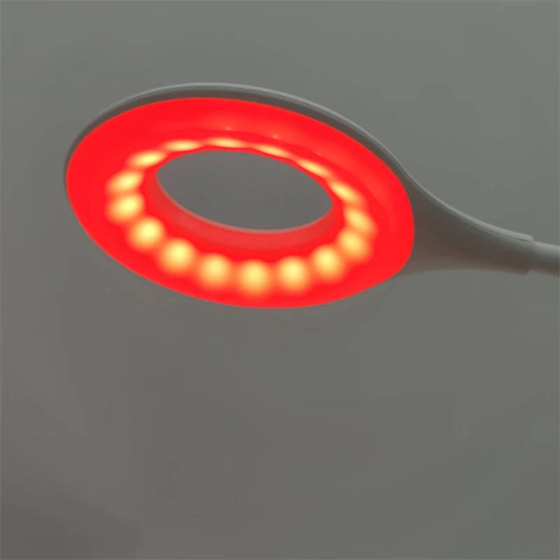 620nm Red Cordless Table Lamp with Standing Dimmable 3 Brightness Levels White Desk Led Light No Blue Reading Migraine Relieve