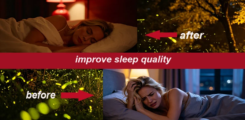 630nm Red Light Bulb for Sleep 7W E27 100% Blue Light Blocking Promotes Melatonin Production Ideal for Bedroom Sleep