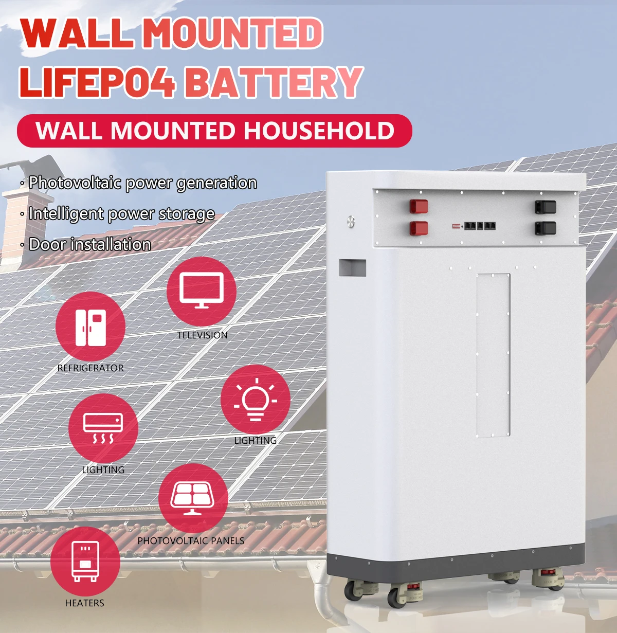 LiFePO4 48V 300AH 100AH 600AH Battery Pack 51.2V 15KW Lithium Solar Battery 10000+ Cycle With 16S 200A BMS For Inverter EU Stock