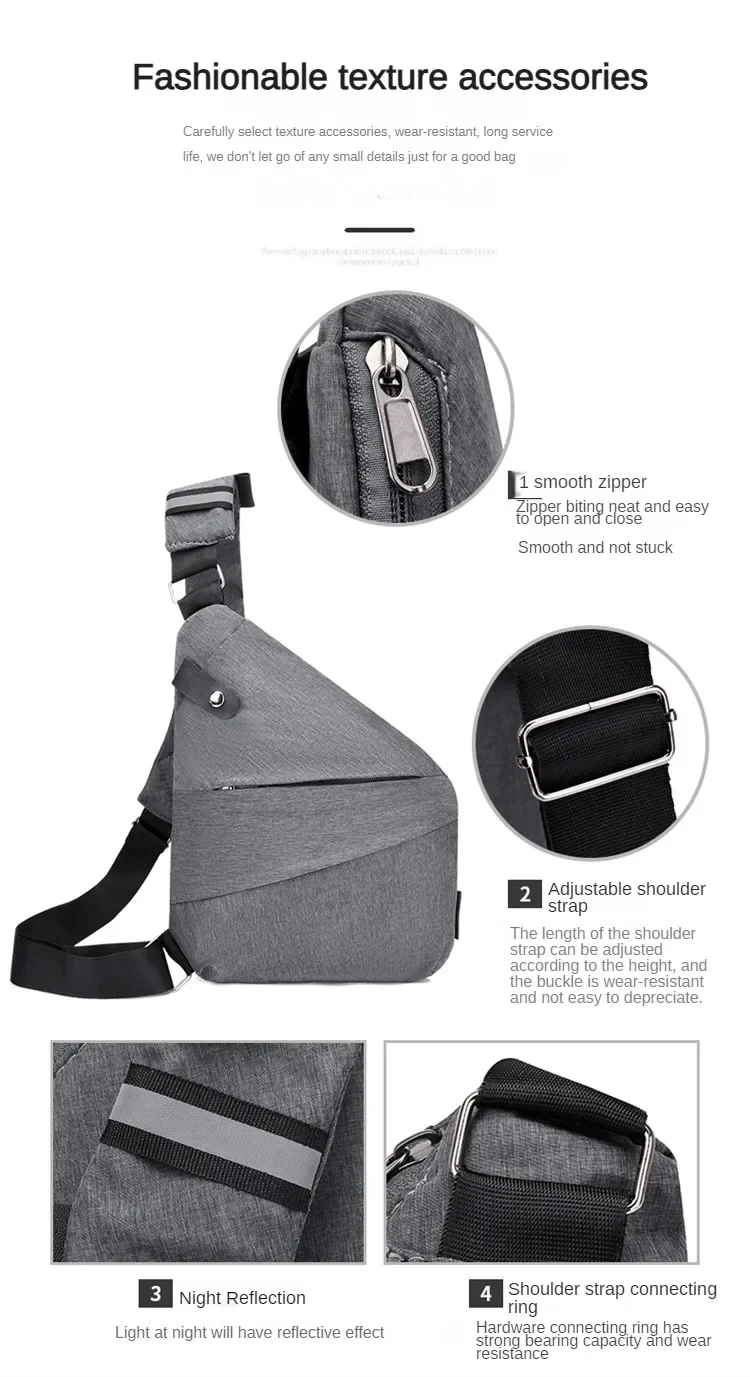 Brand Men Travel Business Fino Bag Burglarproof Shoulder Bag Holster Anti Theft Security Strap Digital Storage Chest Bags рюкзак