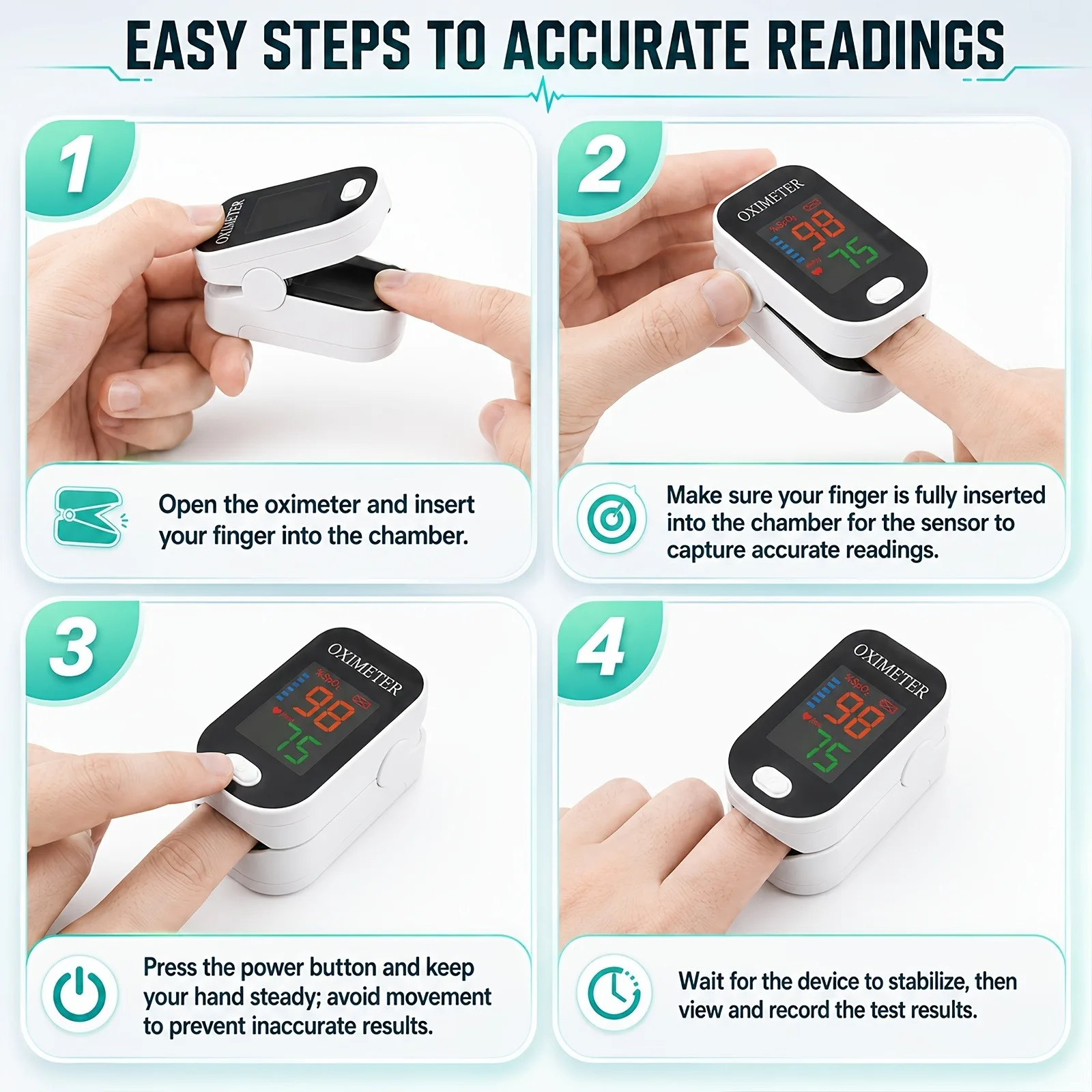Finger Pulse Oximeter for Sports Oxygen Level And Pulse Rate Device with OLED Screen Blood Oxygen Saturation Monitor Heart Rate