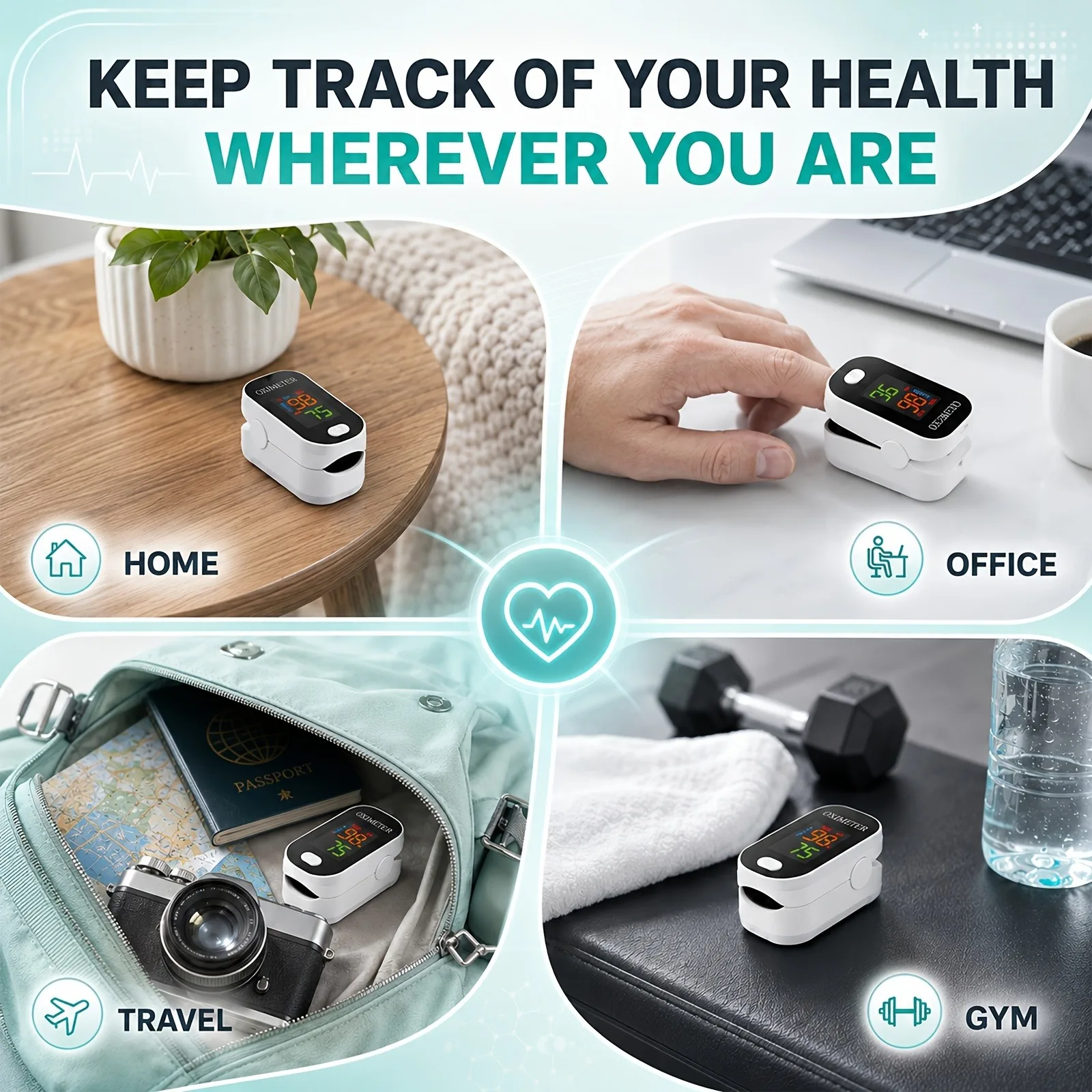 Finger Pulse Oximeter for Sports Oxygen Level And Pulse Rate Device with OLED Screen Blood Oxygen Saturation Monitor Heart Rate