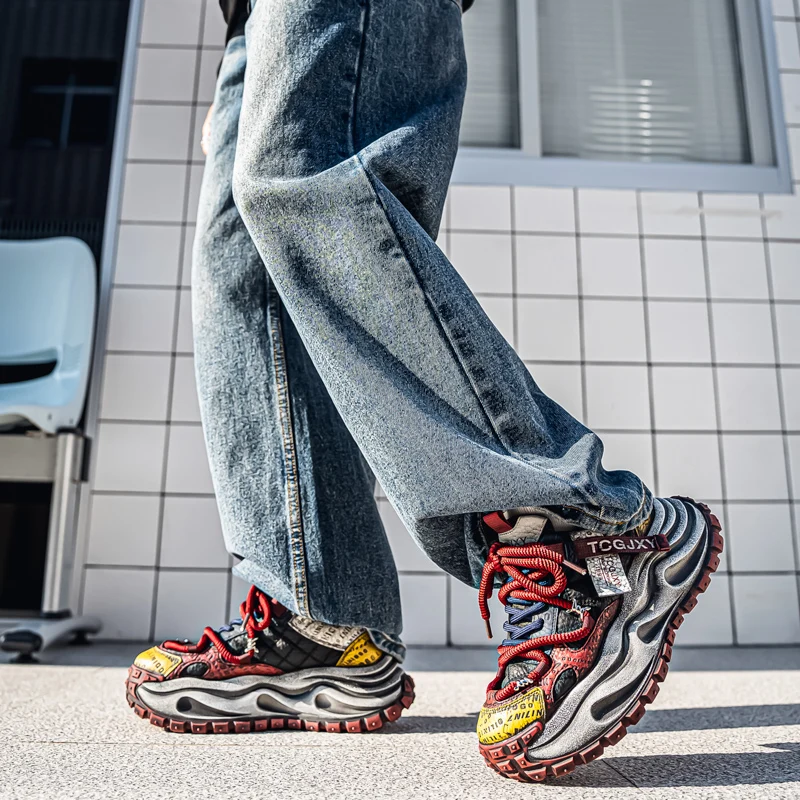 Men Breathable Casual Sneakers Heightening Wear Resistant Fashion Versatile Halloween Christmas Gift