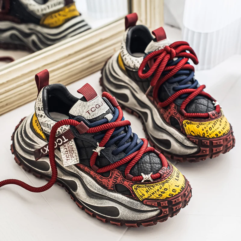 Men Breathable Casual Sneakers Heightening Wear Resistant Fashion Versatile Halloween Christmas Gift