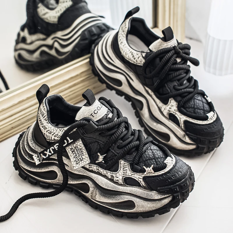 Men Breathable Casual Sneakers Heightening Wear Resistant Fashion Versatile Halloween Christmas Gift