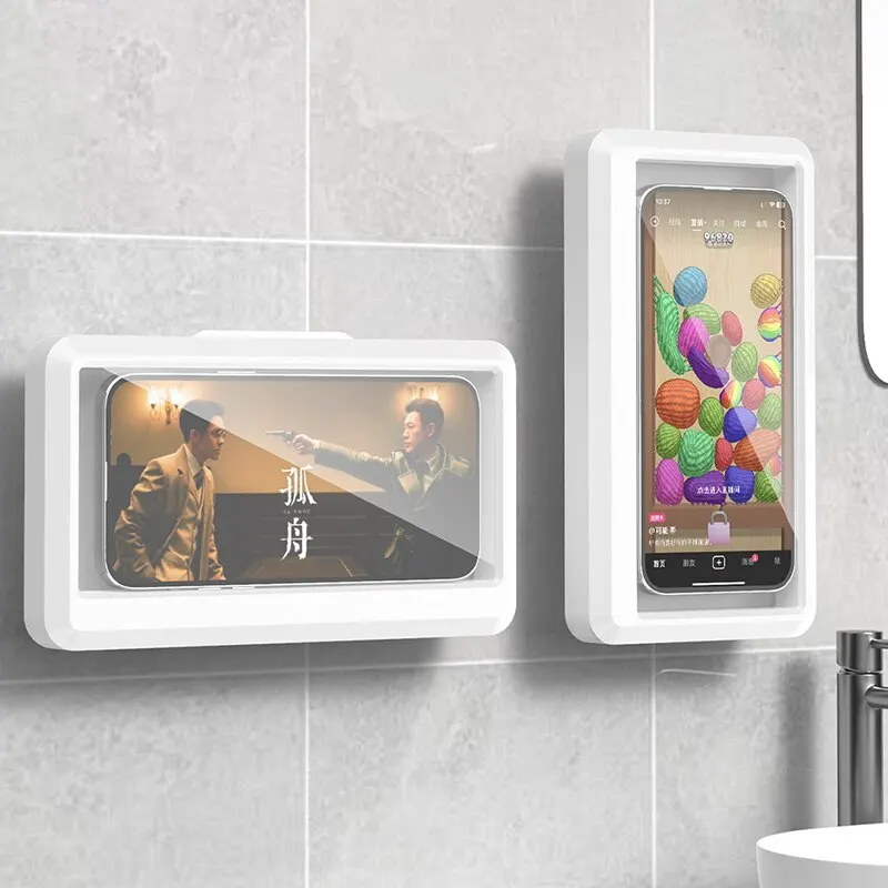 Fixed Universal Waterproof and Anti-fog Mobile Phone Case For Bathhouses Draining Phone Holder Waterproof Touched Shower Phone